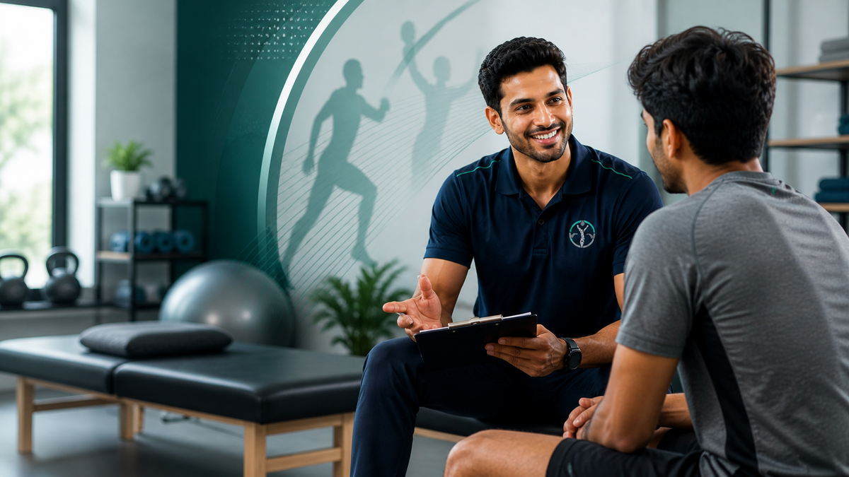 Physiotherapist working with an athlete